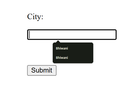 Autocomplete and Autofocus Example